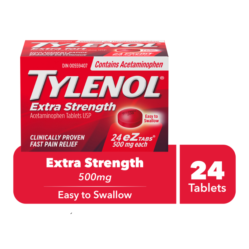 Tylenol* Extra Strength Acetaminophen eZ Tabs - 500mg - 24's   