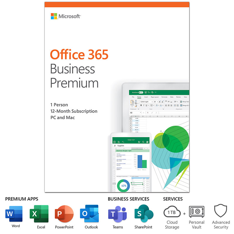 Microsoft Office 365 Business Premium 1 Year Subscription