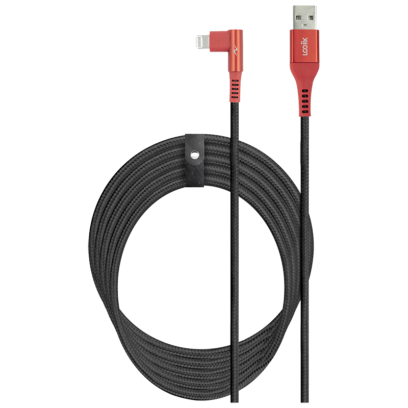 Logiix Piston Connect XL Play Lightning Cable - Black/Red - 3m - LGX-13073