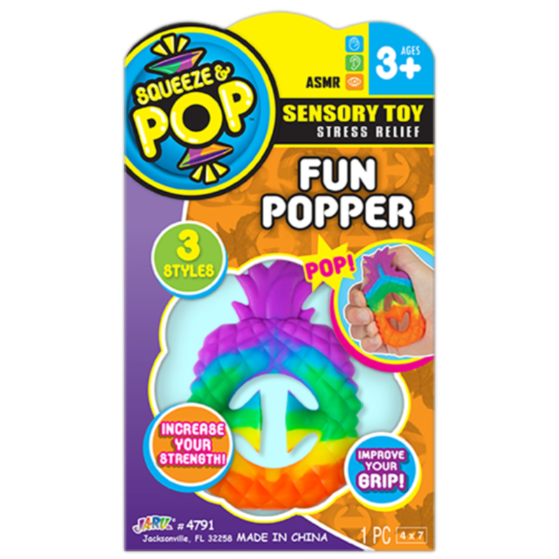 Squeeze and Pop Fun Popper Sensory Toy - Assorted