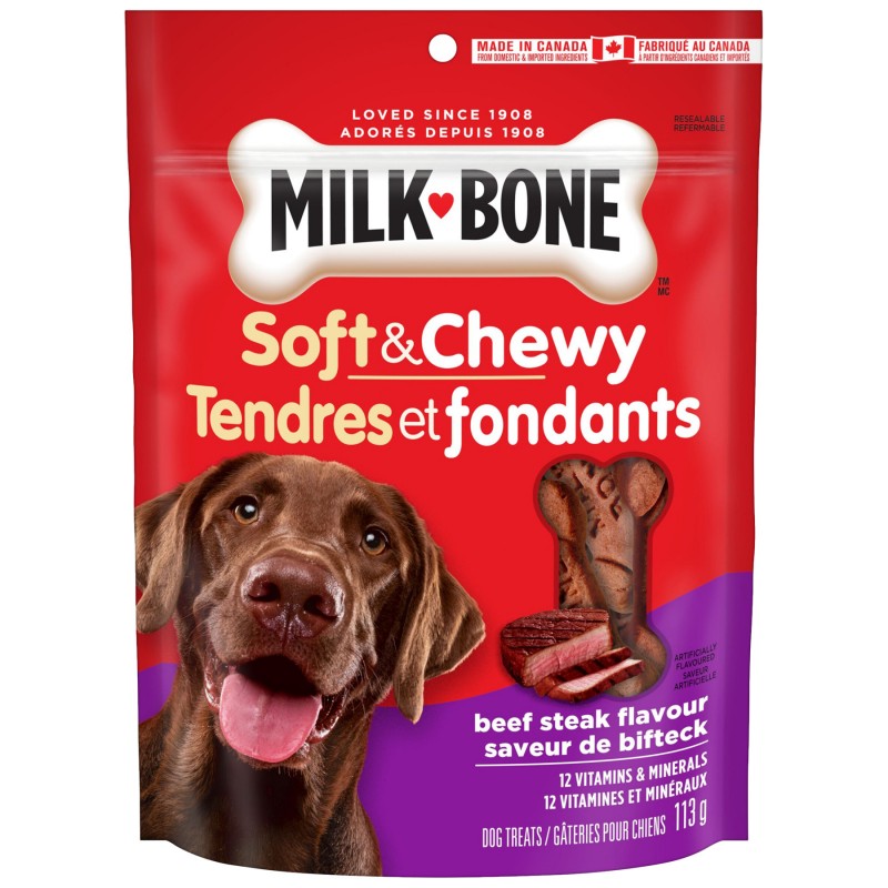 Milk-Bone Soft & Chewy Beef Steak Flavour Dog Treats - 113g