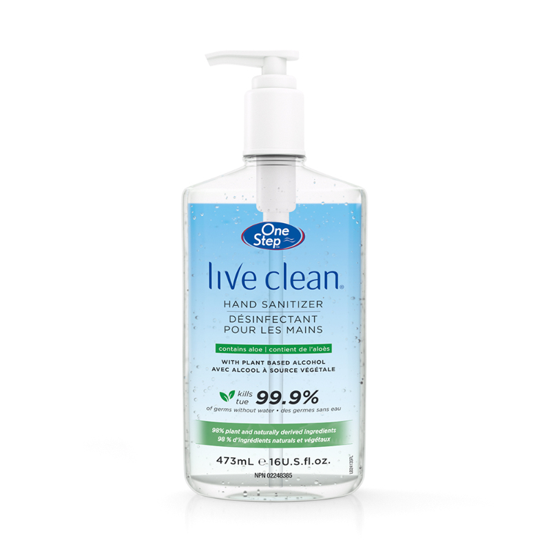 One Step Live Clean Hand Sanitizer with Pump - Aloe - 473ml