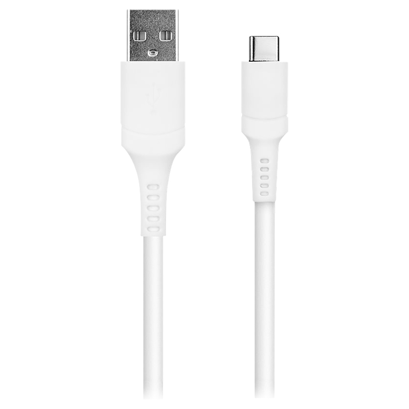 Logiix Sync & Charge USB-C to USB-A Anti-Stress Cable - White - LGX-12860