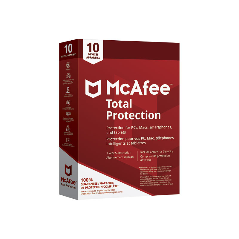 McAfee Total Protection - Ten Devices - One Year