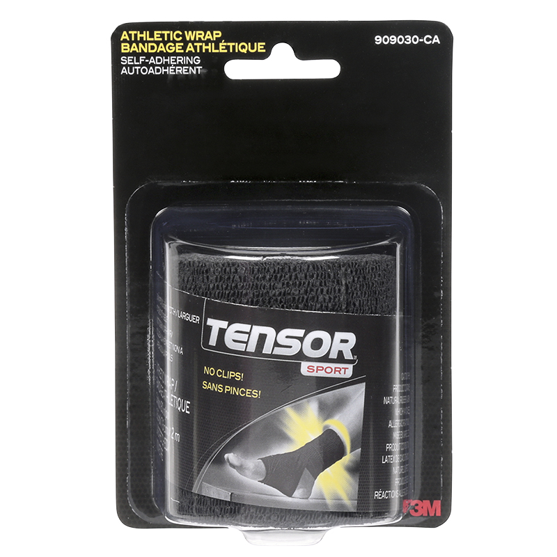 Tensor Sport Athletic Wrap Self-Adhering - Black - 3 inch