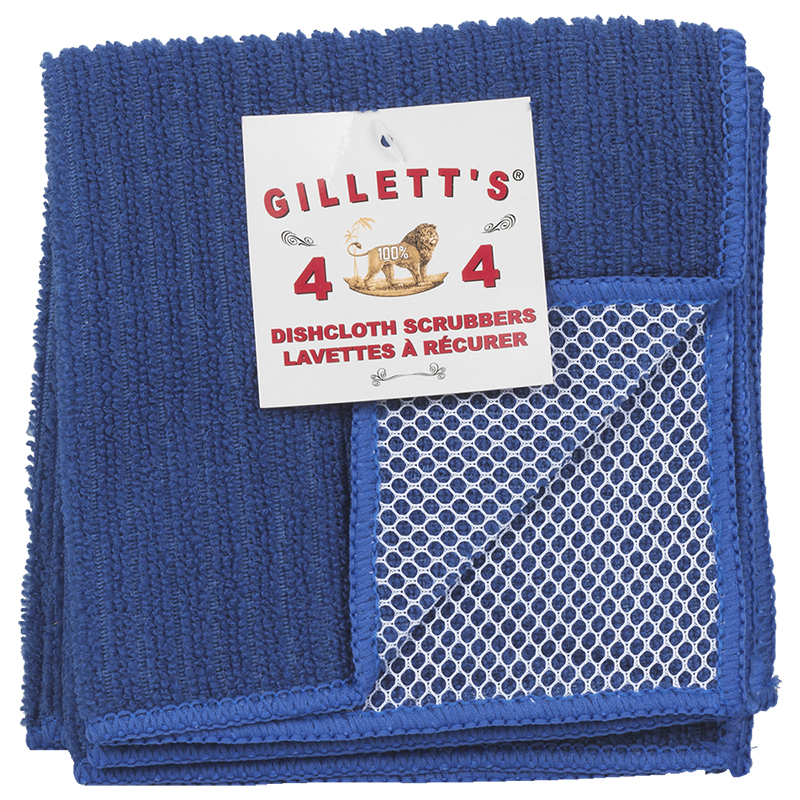 Gillett's Microfiber Scrubber - Blue - 4 pack