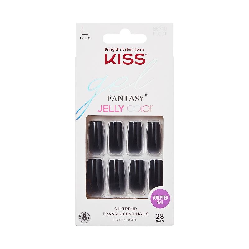 Kiss gel FANTASY Jelly Sculpted Nail Set - Long - Jelly Gelee - 28s