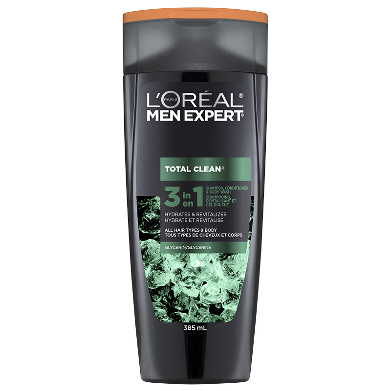L'Oreal Men Expert Total Clean 3 in 1 Shampoo Conditioner Body Wash - Glycerin