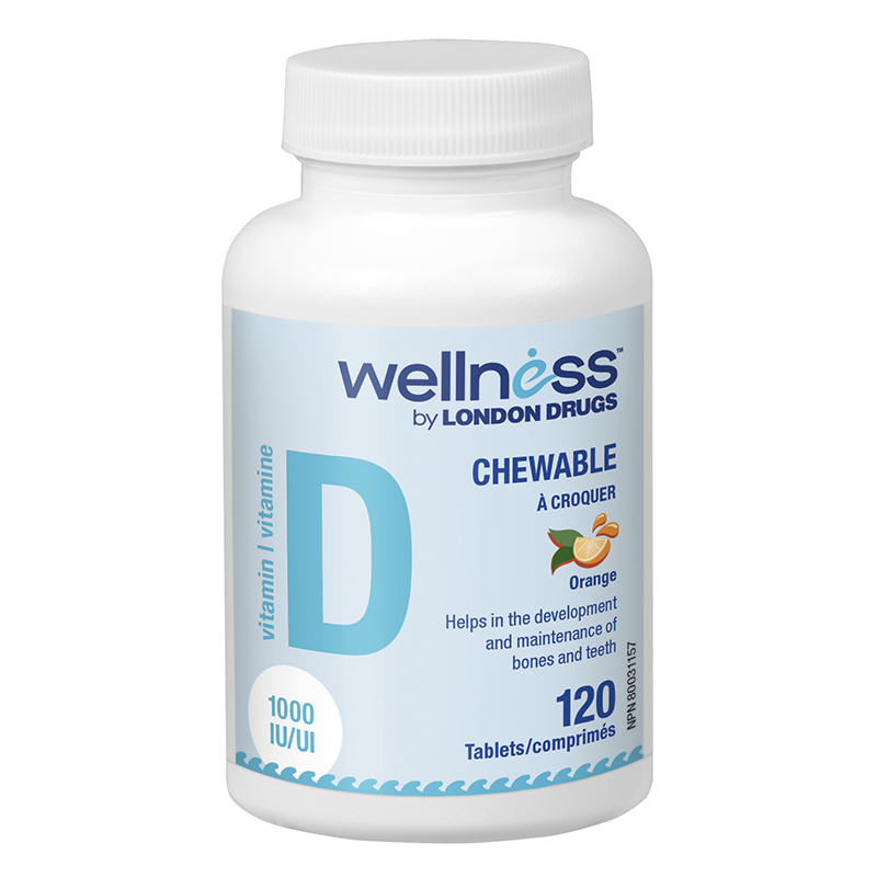 Wellness by London Drugs Vitamin D Chewable - 1000 IU - 120s