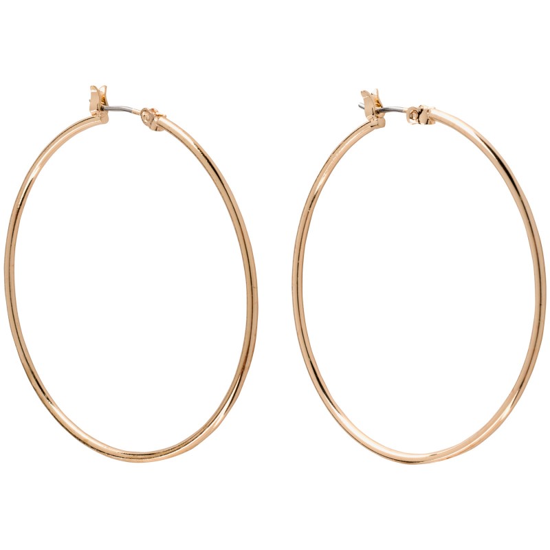 Primavera X-Large Thin Hoop Earrings - Goldtone