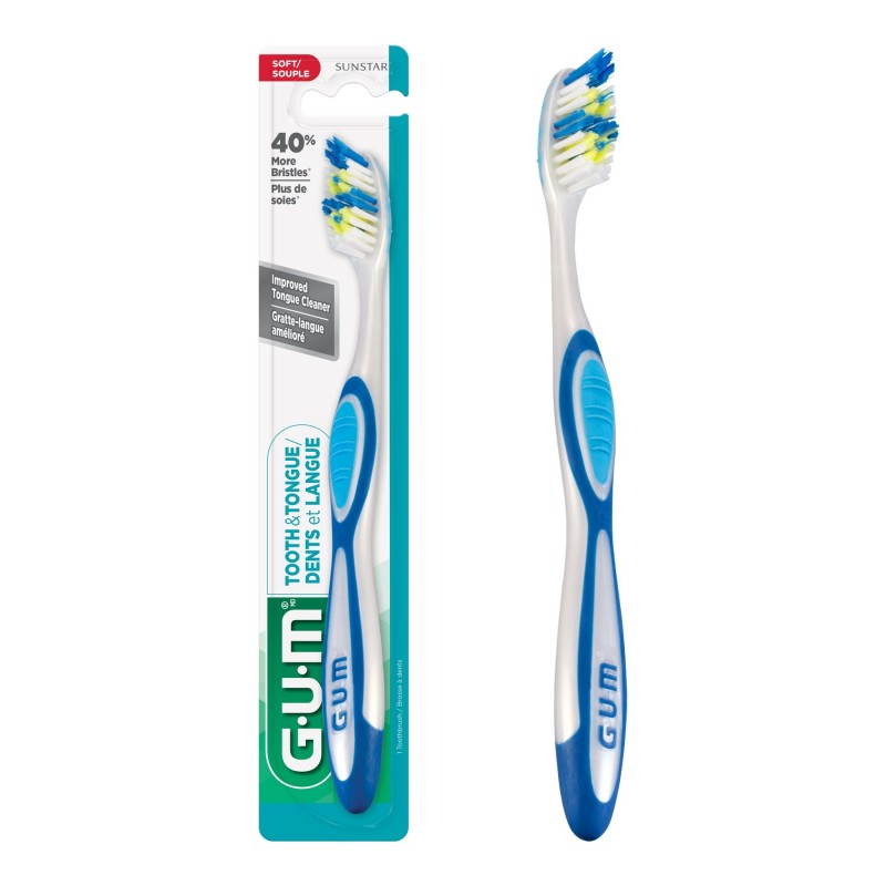 G.U.M Tooth 'N Tongue Toothbrush Assorted - Soft