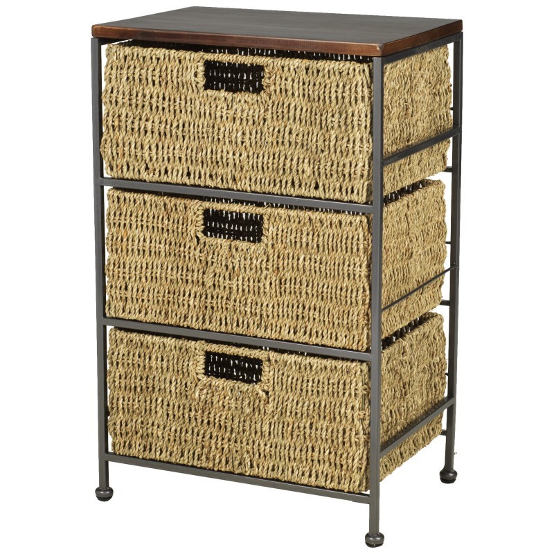 Collection By London Drugs SeaGrass Drawer - 3 Tier - 39X27X61.5CM 