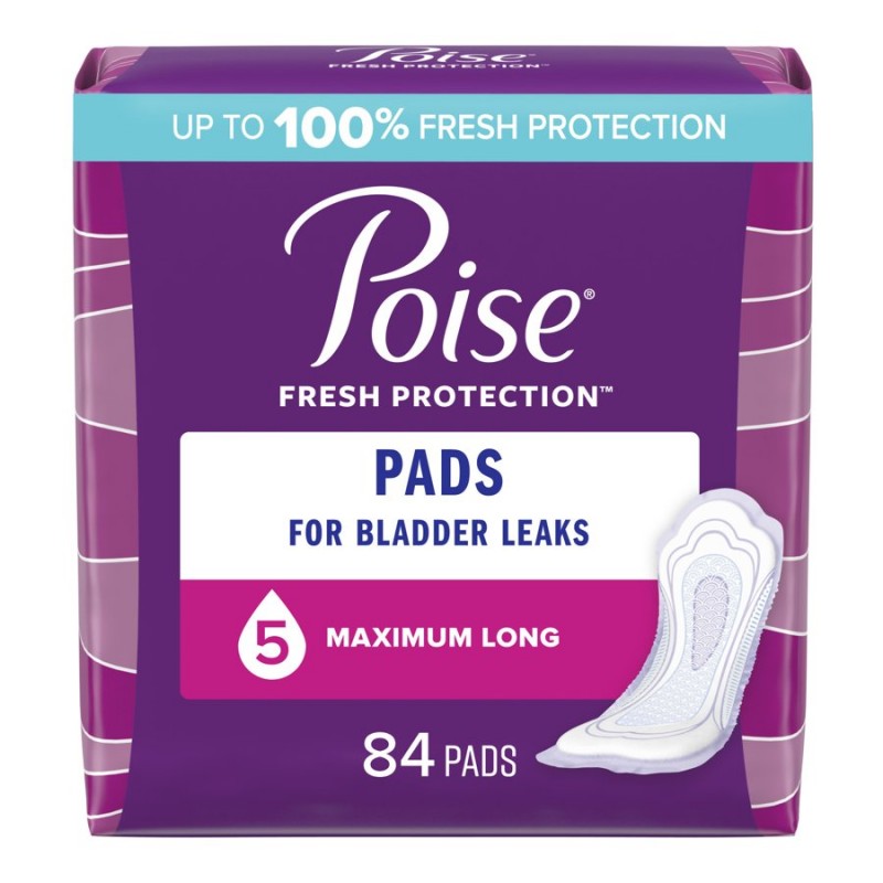 Poise Incontinence &amp; Postpartum Long Length Pads - Maximum Absorbency - 84 Count