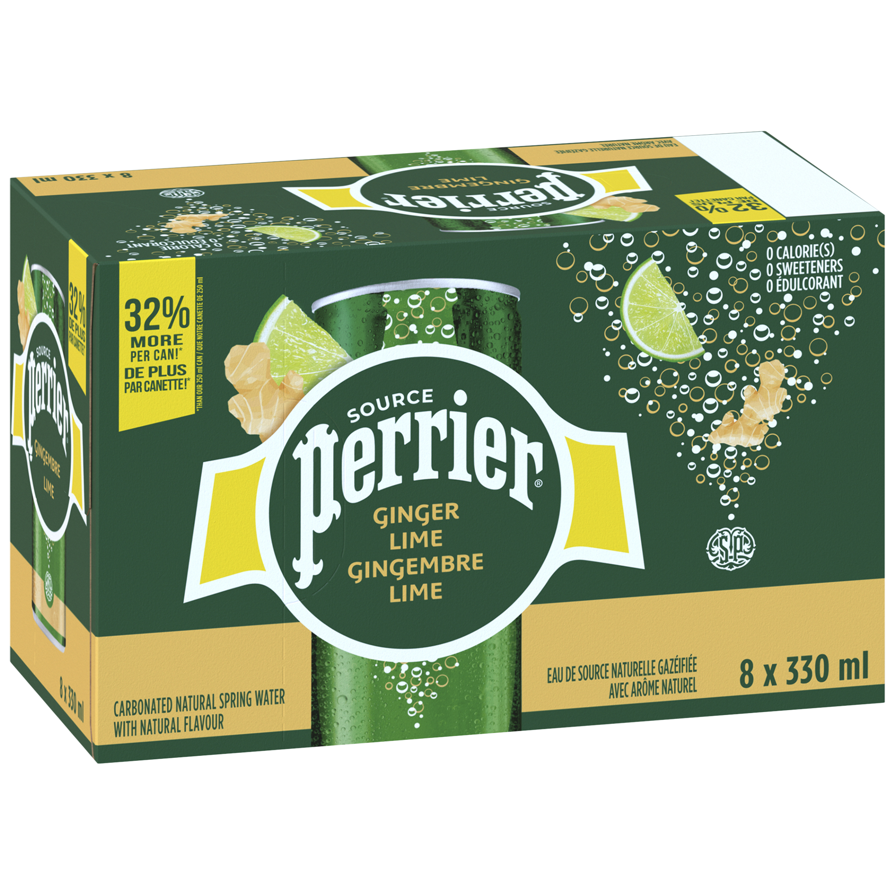 Perrier Slim Can - Ginger Lime - 8x330ml