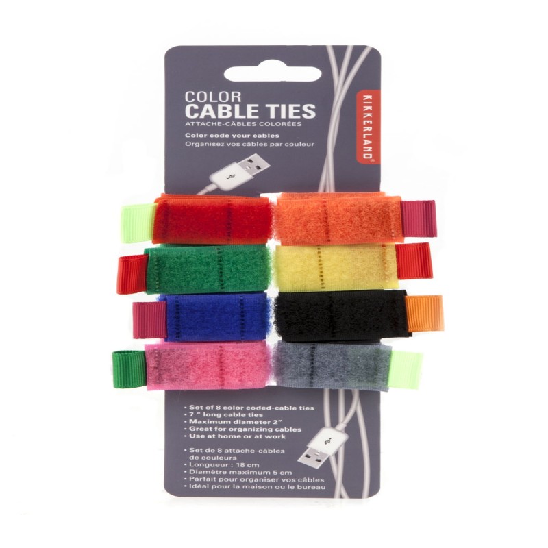 Kikkerland Cable Ties - Assorted - 8 pack