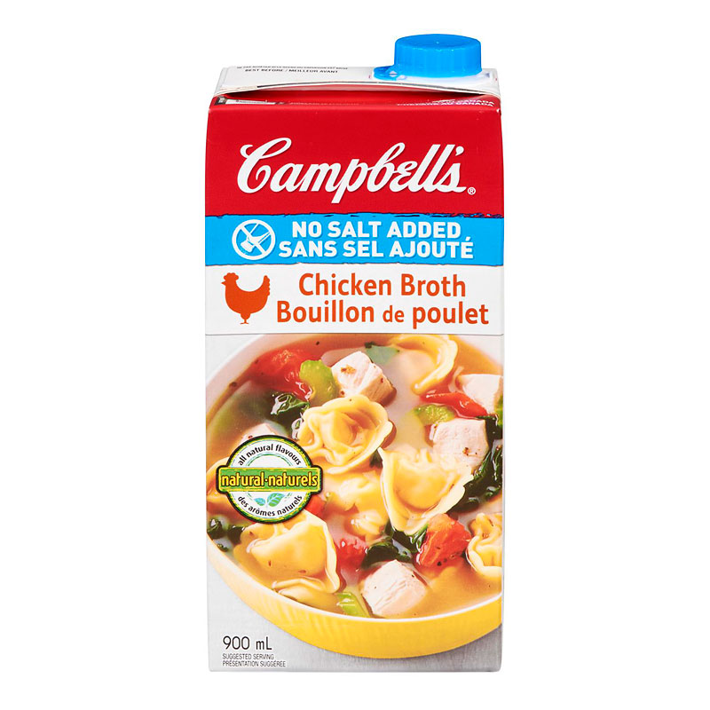 Campbell's Chicken Broth - No Salt Added - 900ml