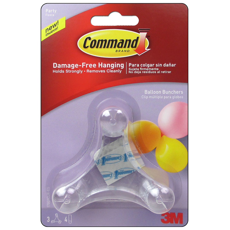 Command Party Balloon Bunchers - Clear - 3 pack
