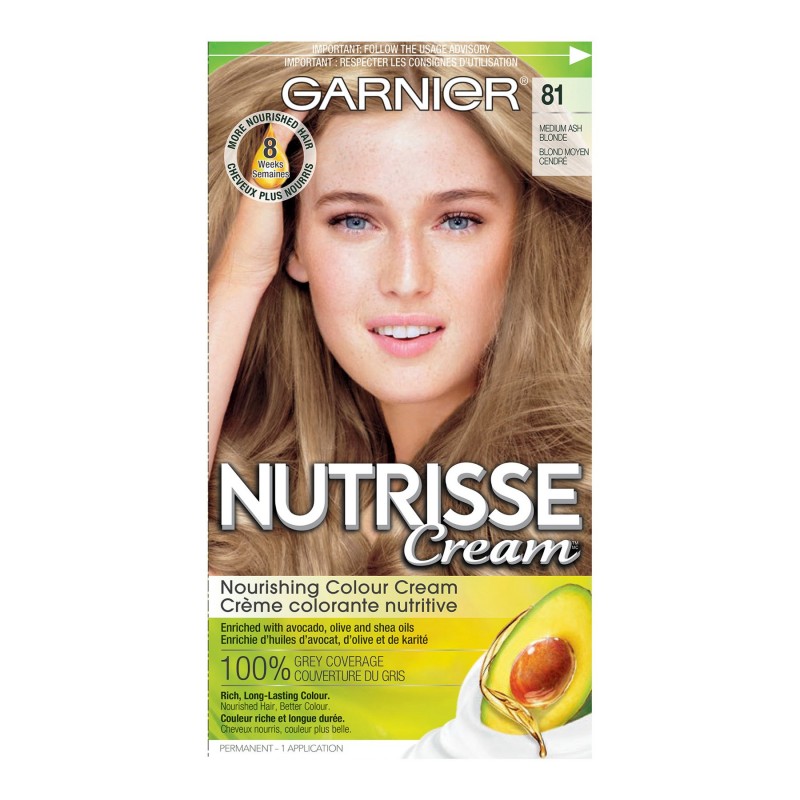 Garnier Nutrisse Cream Permanent Hair Colour 81 Medium Ash Blonde