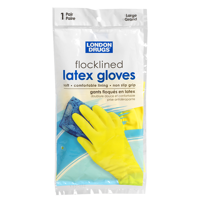 London Drugs Latex Flocklined Gloves - Small - 1 pair