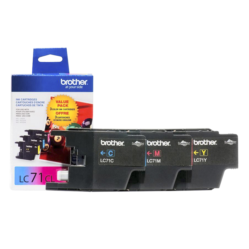 Brother LC71 3 Pack Colour Printer Ink Cartridges - LC713PKS