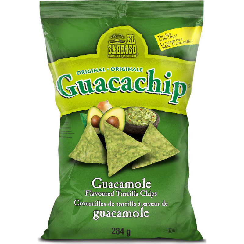 El Sabroso Original Guacachip Tortilla Chips - Guacamole - 284g