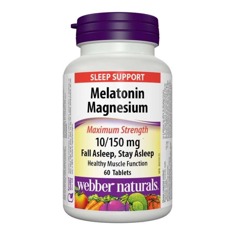 Webber Naturals Maximum Strength Melatonin Magnesium Tablets - 10/150mg - 60's