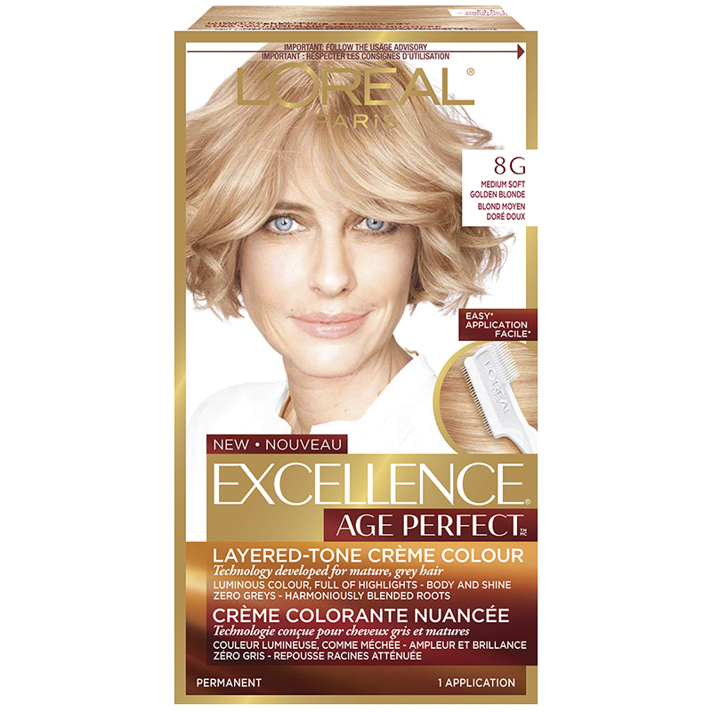 L Oreal Excellence Age Perfect Creme Colour 8g Medium Soft Golden Blonde