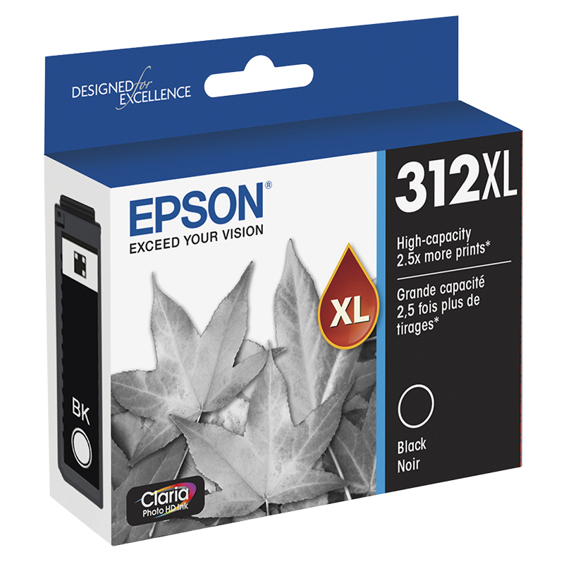 Epson T312XL Claria HD Photo Printer Ink Cartridge - Black - T312XL120-S
