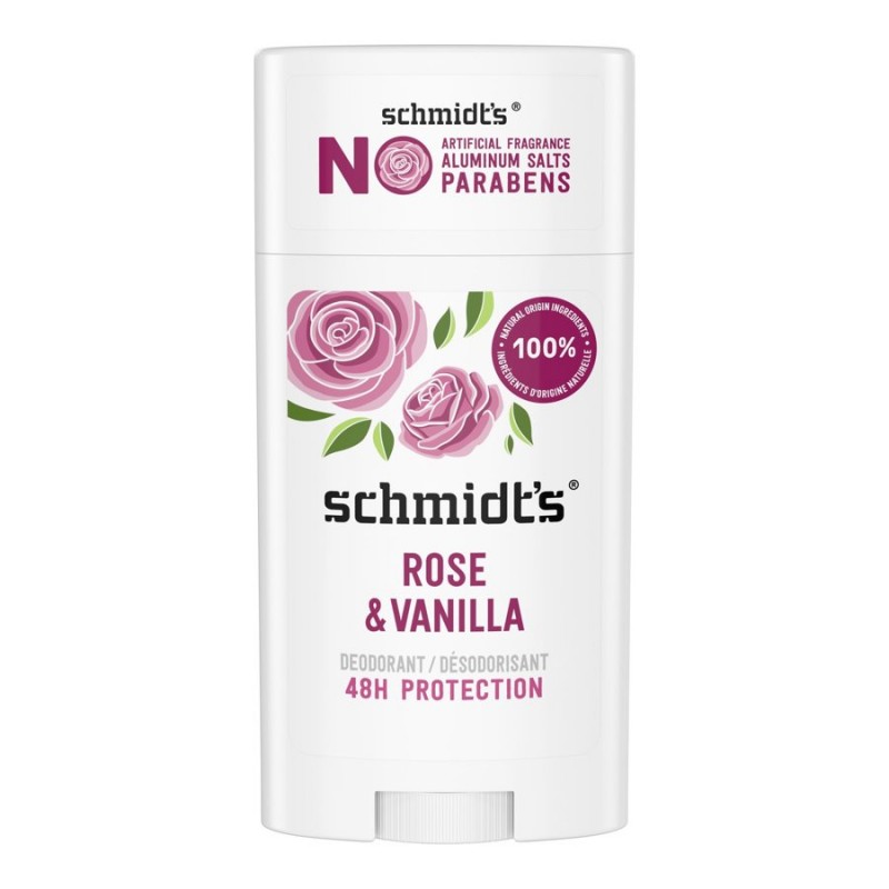 Schmidt's Natural Deodorant Stick - Rose + Vanilla - 75g
