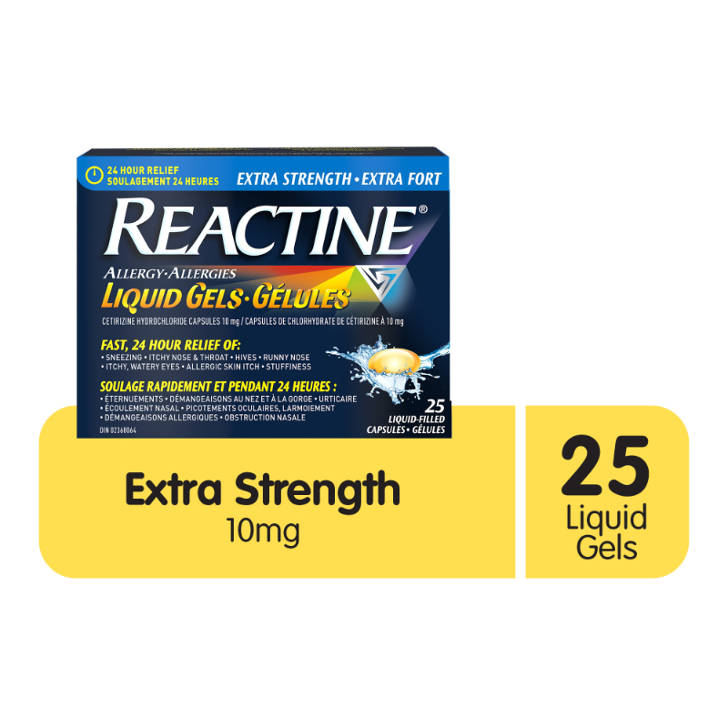 Reactine Allergy Extra Strength Cetirizine Hydrochloride Liquid Gel Capsules - 10mg - 25's