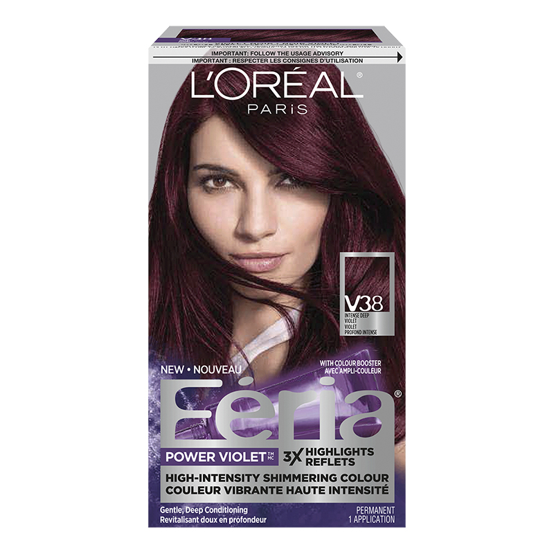 L'Oreal Feria Power Violet Permanent Hair Colour - V38 Intense Deep Vi...