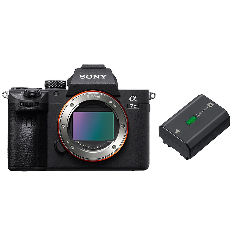 Sony Alpha A7 III Body Only with Sony NPFZ100 Rechargeable Battery - PKG #23580
