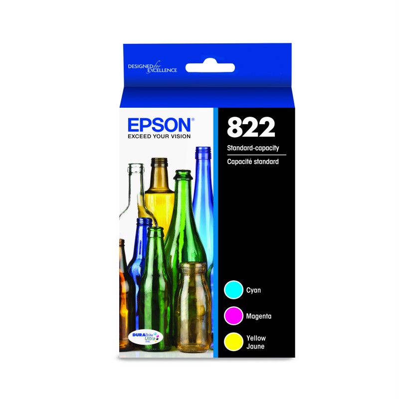Epson T822 Black/Cyan/Magenta/Yellow Standard Ink Cartridge Pack - Mult - T822520-S