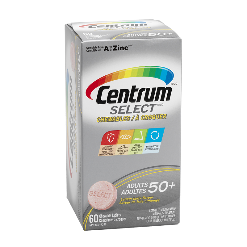 Centrum Select Adults 50+ Chewable Multivitamin/Mineral Supplement - 60's