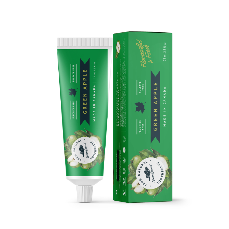 The Green Beaver Company Natural Toothpaste - Green Apple - 75ml