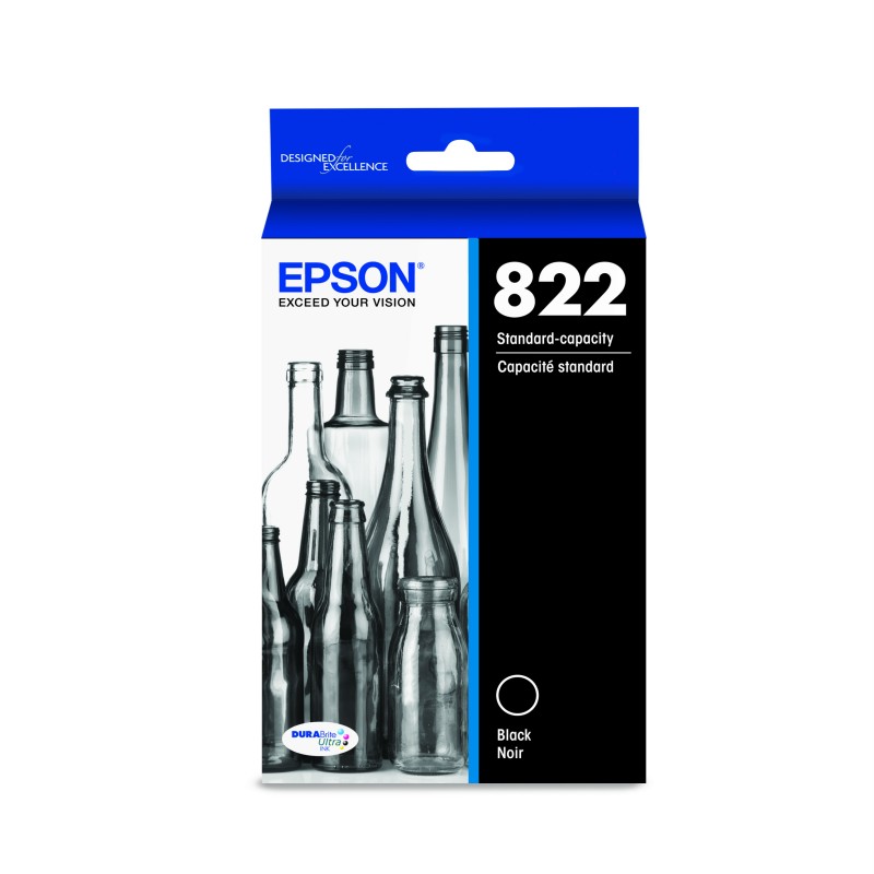 Epson T822 Standard Black Ink - Black - T822120-S