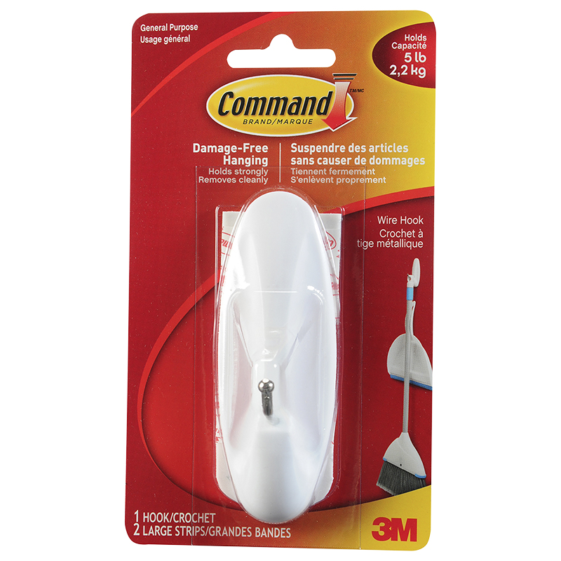 Command Large Wire Hook - White - 2's