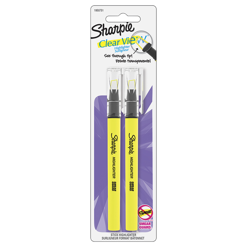 Sharpie Clear View Hilighter - Yellow - 2 Pack