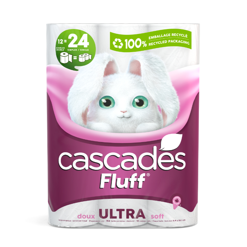 Cascades Fluff Ultra Double Roll Bathroom Tissue - 12s
