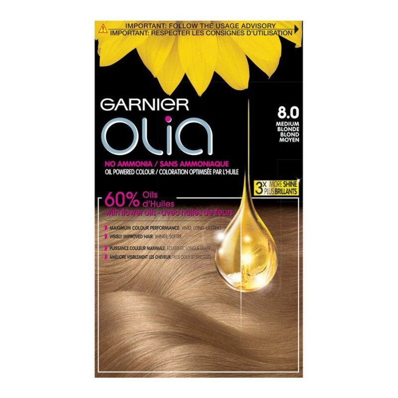 Garnier Olia Hair Colour 8 0 Medium Blonde London Drugs