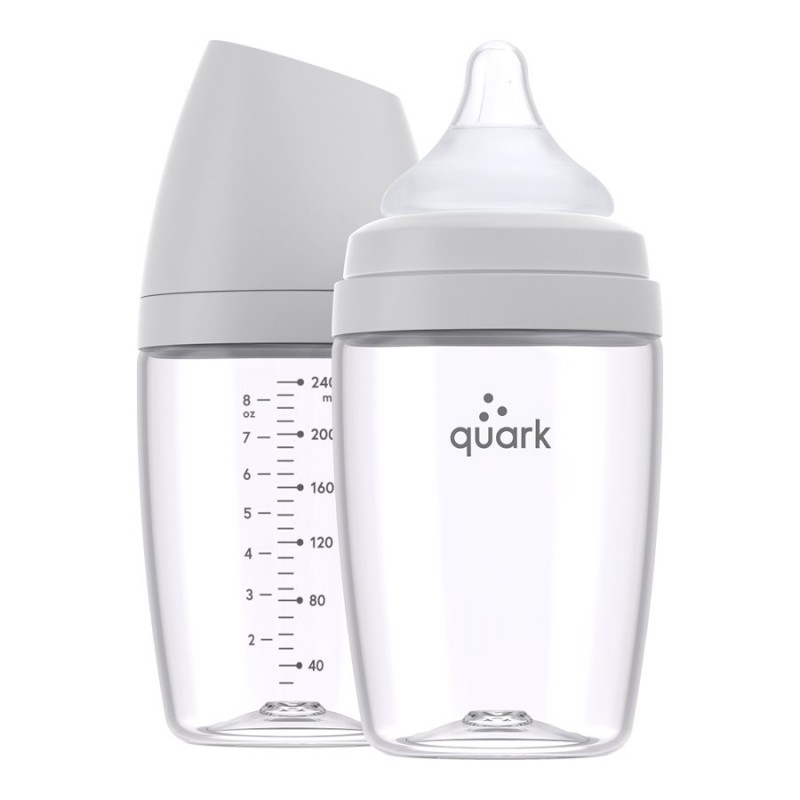 Quark BuubiBottle Max Baby Bottle - Gray - 240ml - 2 pack