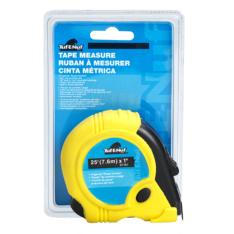 Tuf-E-Nuf Tape Measure with Rubber Jacket - 7.6m x 1inch