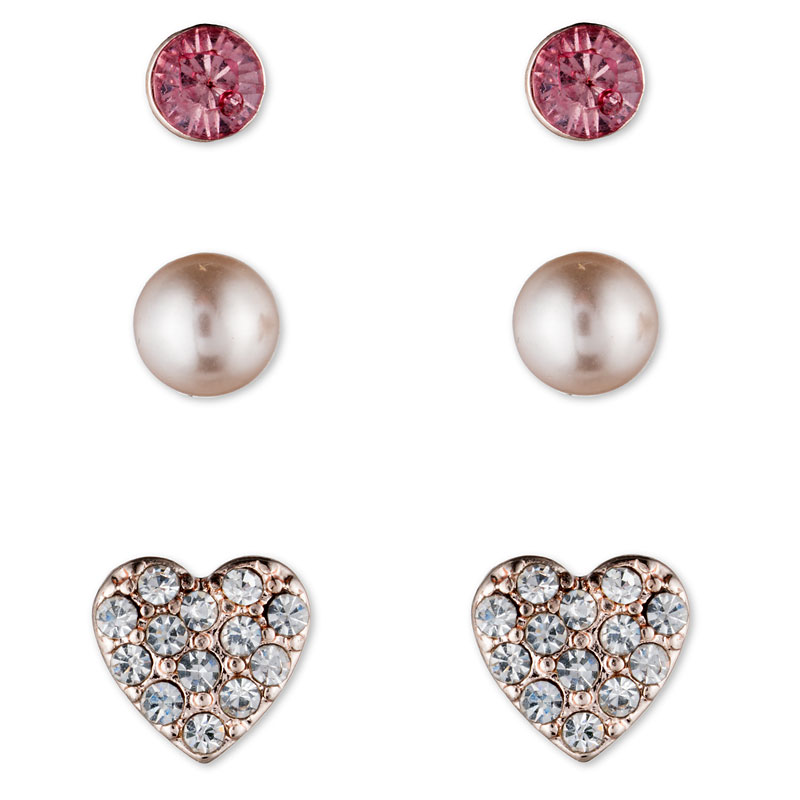 Lonna & Lilly Trio Stud Earring Set - Rose Gold