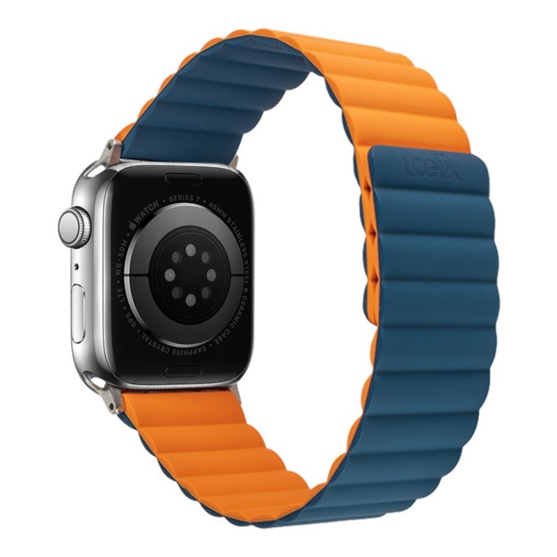 LOGiiX Vibrance Link Strap for Apple Watch - 42/44/45/49mm - Navy/Orange