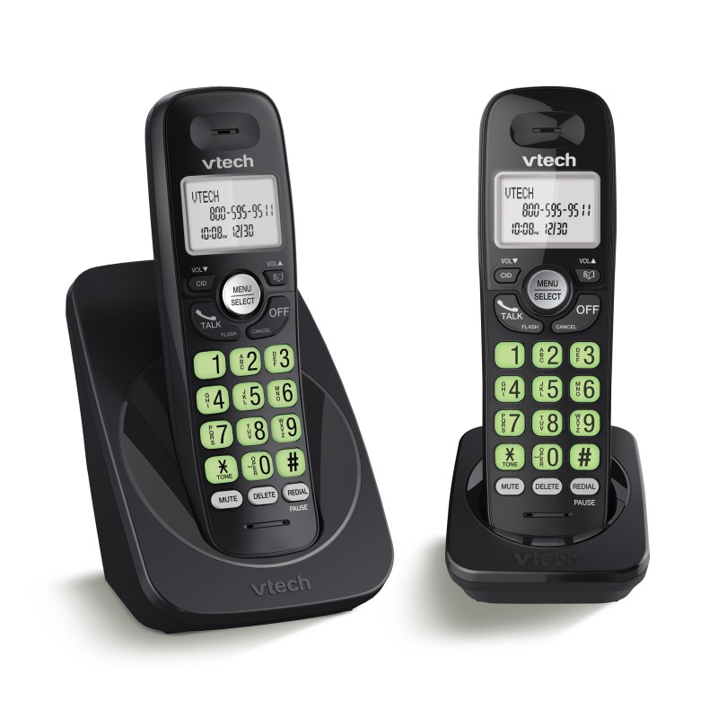 VTech 2 Handset Cordless Telephone with Caller ID/Call Waiting - Black - CS621421