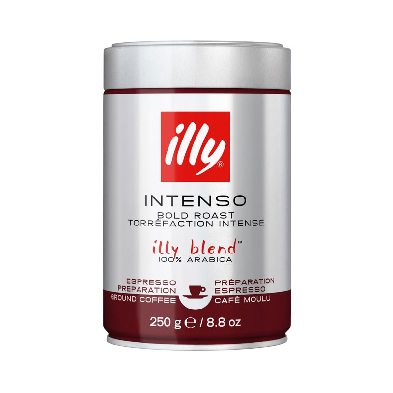 Illy Intenso Bold Roast - Espresso Ground Coffee - 250g