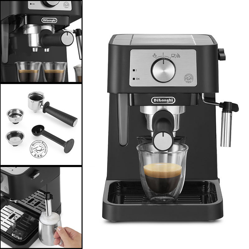 De'Longhi Stilosa 15 Bar Pump Espresso Machine Black and Stainless EC260BK  - Best Buy