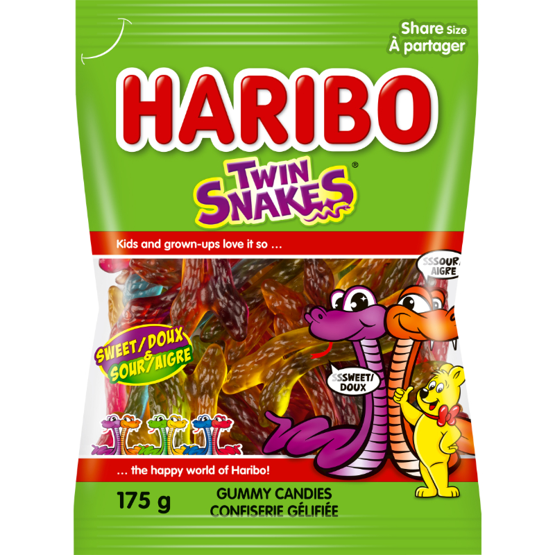 Haribo Gummy Candies - Twin Snakes - 175g