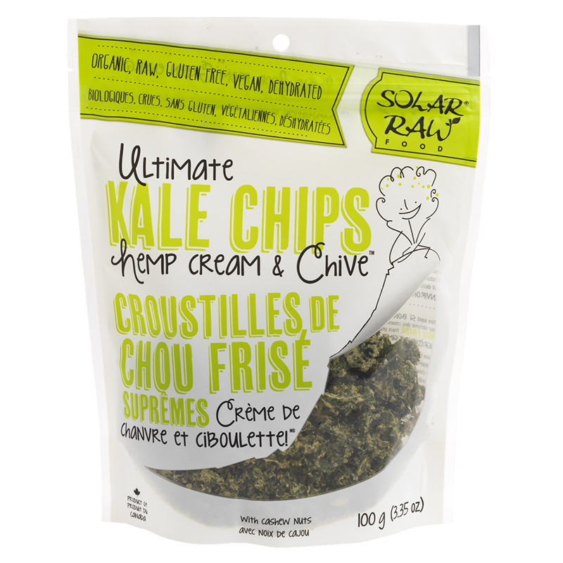 Solar Raw Kale Chips - Hemp Cream & Chive - 100g