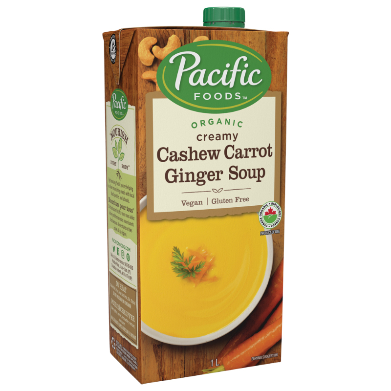 Pacific Organic Soup - Creamy Cashew Carrot Ginger - 1L
